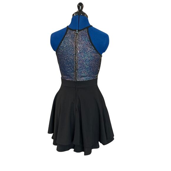 Macy's Emerald Sundae Stretch Flounce Fit and Flare Mini Dress Size S Party Glam - Picture 2 of 9